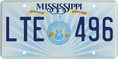 MS license plate LTE496