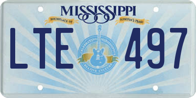 MS license plate LTE497