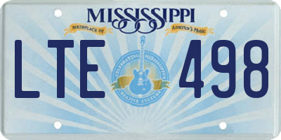 MS license plate LTE498