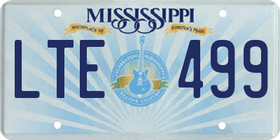 MS license plate LTE499