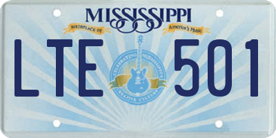 MS license plate LTE501