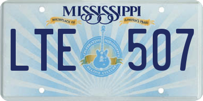 MS license plate LTE507