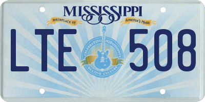 MS license plate LTE508