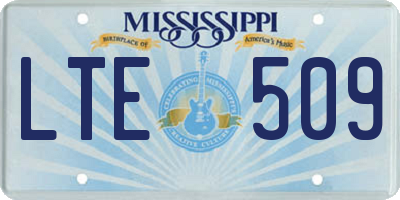 MS license plate LTE509