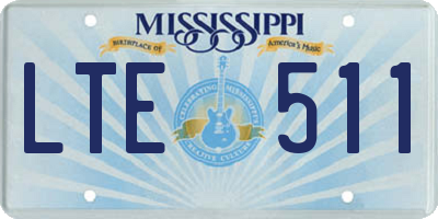 MS license plate LTE511