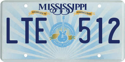MS license plate LTE512