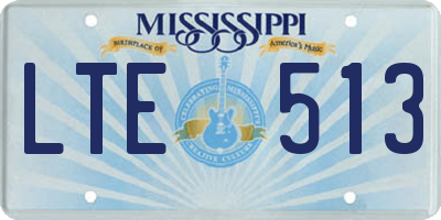 MS license plate LTE513