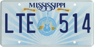 MS license plate LTE514