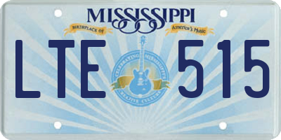MS license plate LTE515