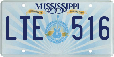 MS license plate LTE516