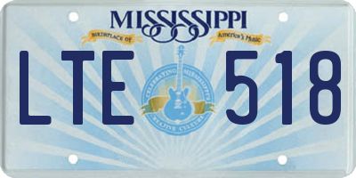 MS license plate LTE518