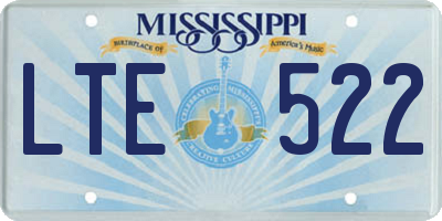 MS license plate LTE522