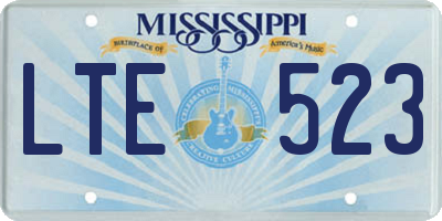 MS license plate LTE523
