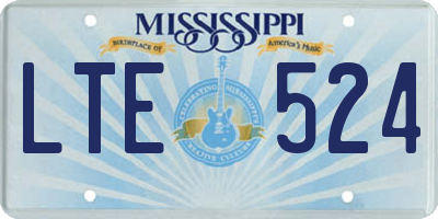 MS license plate LTE524