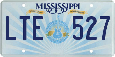 MS license plate LTE527