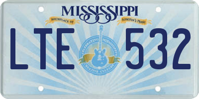 MS license plate LTE532