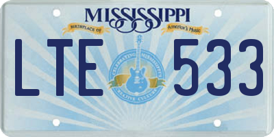 MS license plate LTE533