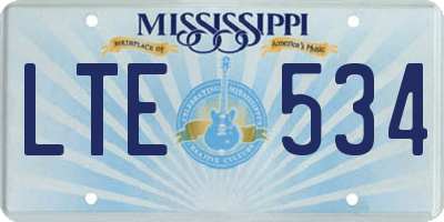 MS license plate LTE534