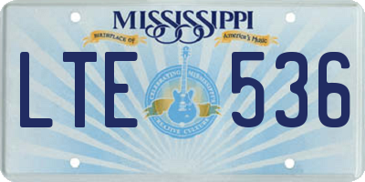 MS license plate LTE536