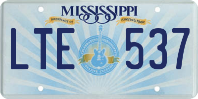 MS license plate LTE537