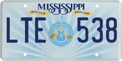 MS license plate LTE538