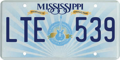 MS license plate LTE539
