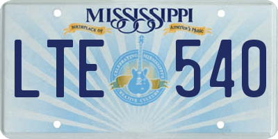 MS license plate LTE540