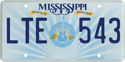 MS license plate LTE543