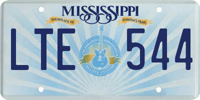 MS license plate LTE544