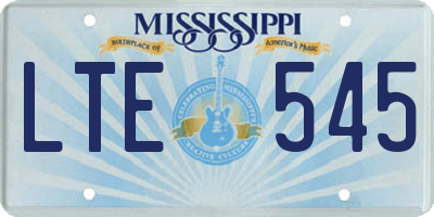 MS license plate LTE545