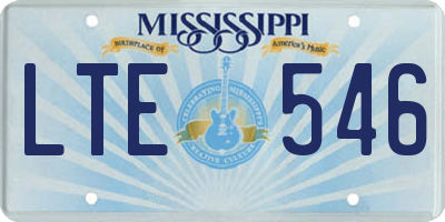 MS license plate LTE546