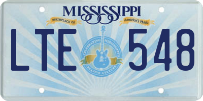 MS license plate LTE548