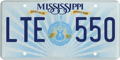 MS license plate LTE550