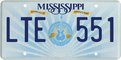 MS license plate LTE551