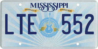 MS license plate LTE552