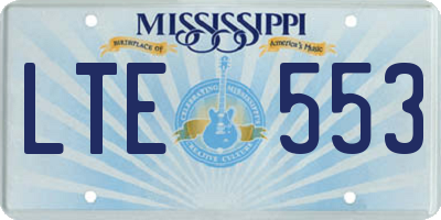 MS license plate LTE553