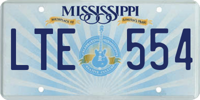 MS license plate LTE554