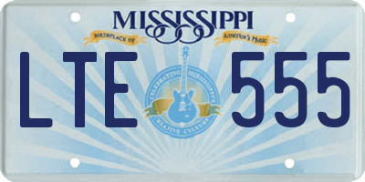 MS license plate LTE555
