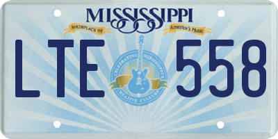 MS license plate LTE558
