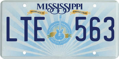 MS license plate LTE563