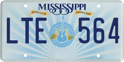 MS license plate LTE564