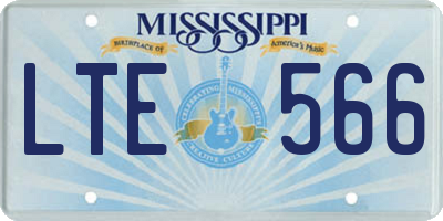 MS license plate LTE566