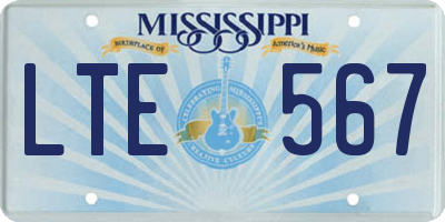 MS license plate LTE567