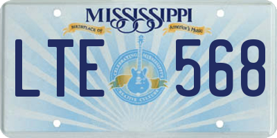 MS license plate LTE568
