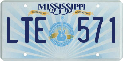 MS license plate LTE571