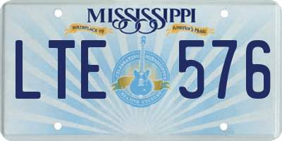 MS license plate LTE576