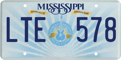 MS license plate LTE578