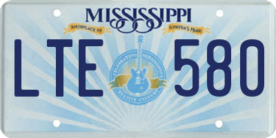 MS license plate LTE580