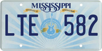 MS license plate LTE582