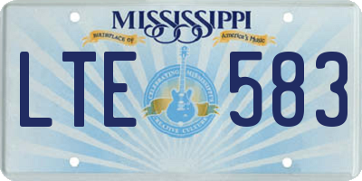 MS license plate LTE583